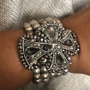 Embellished/ beaded  Cross Braclet